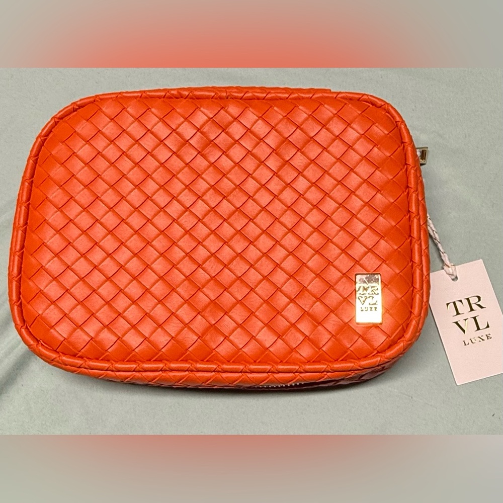 TRVL Orange Woven Cosmetic Bag MSRP $59